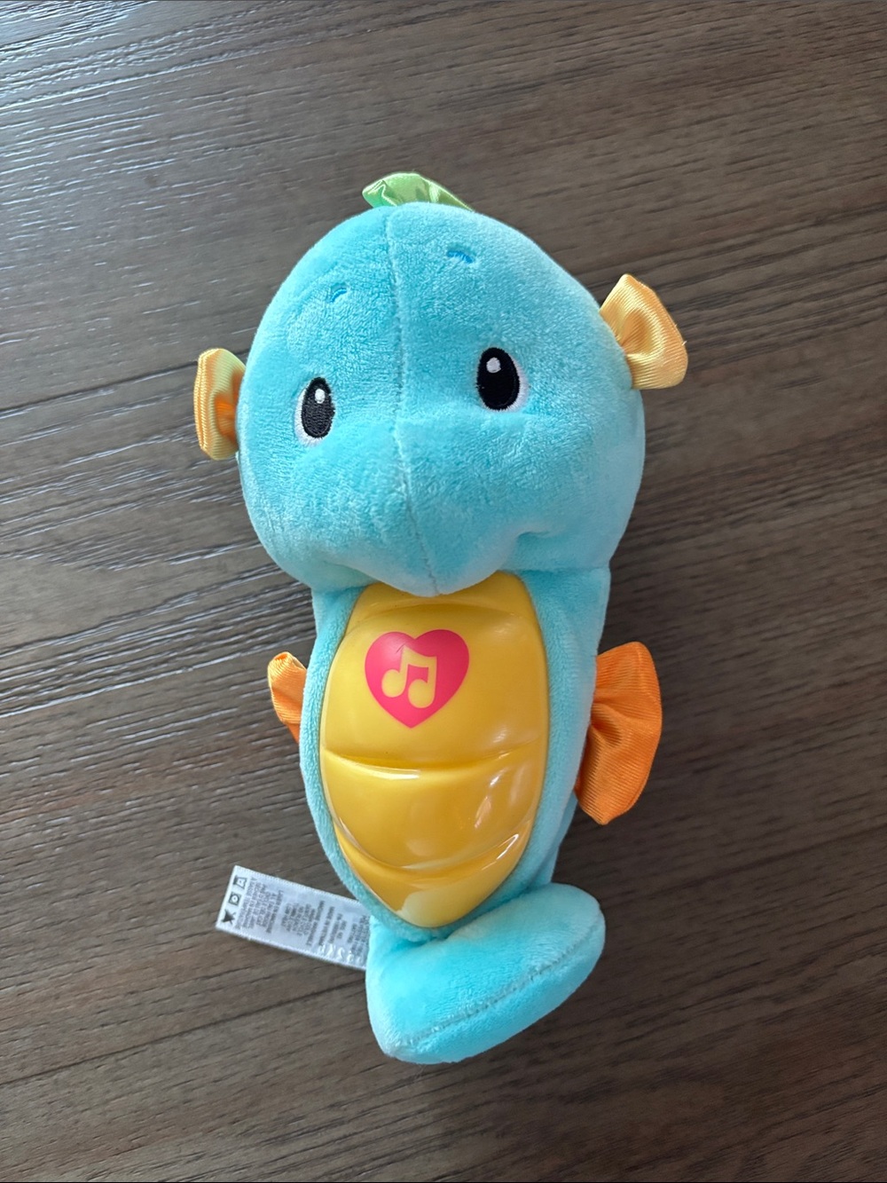Fisher-Price Aqua and Yellow Musical Seahorse Plush